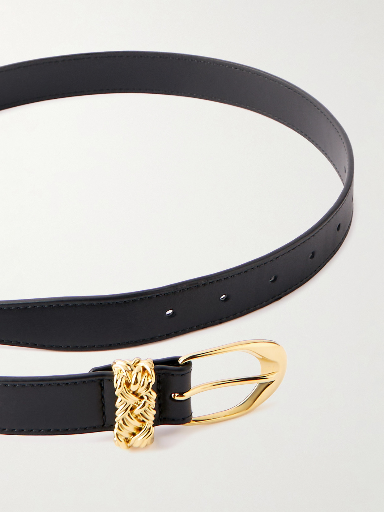 Bottega Veneta Leather Belt In Black