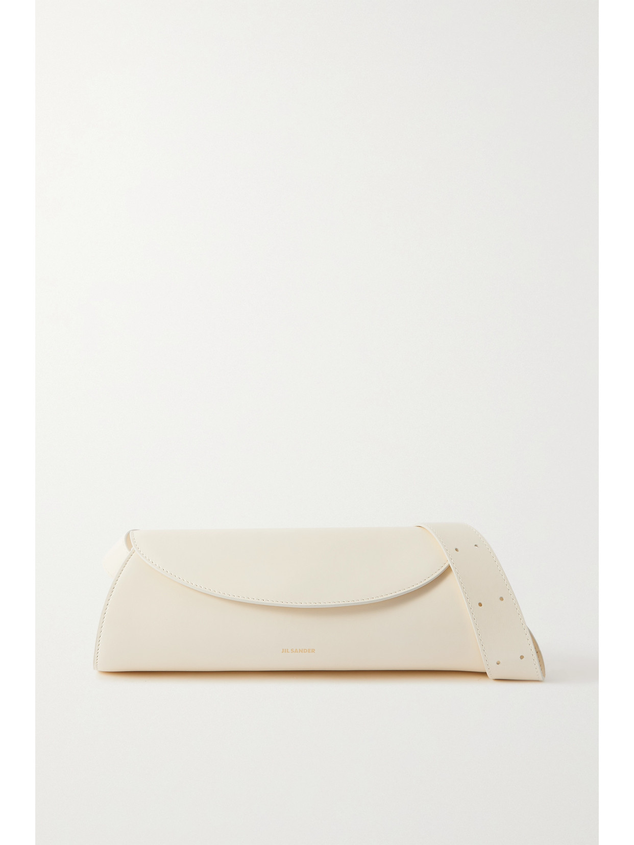 Jil Sander Cannolo Small Leather Shoulder Bag In Neutral