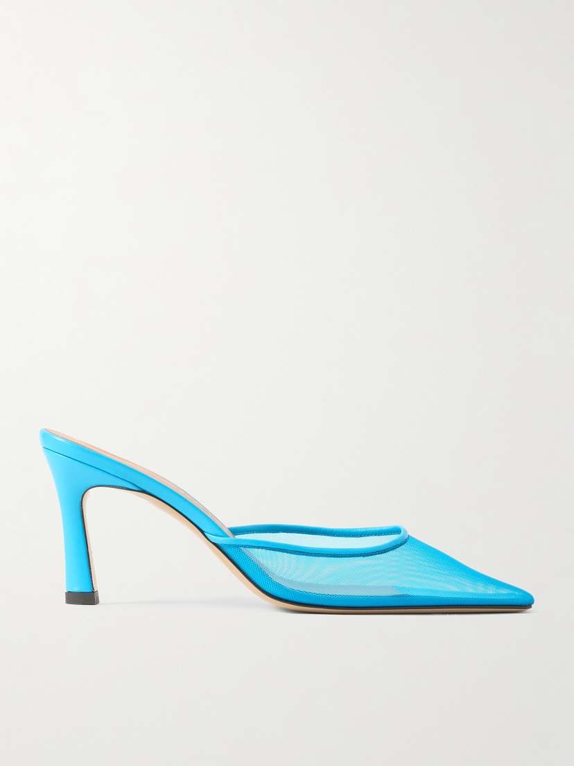 The Attico Juno Leather-trimmed Mesh Pumps