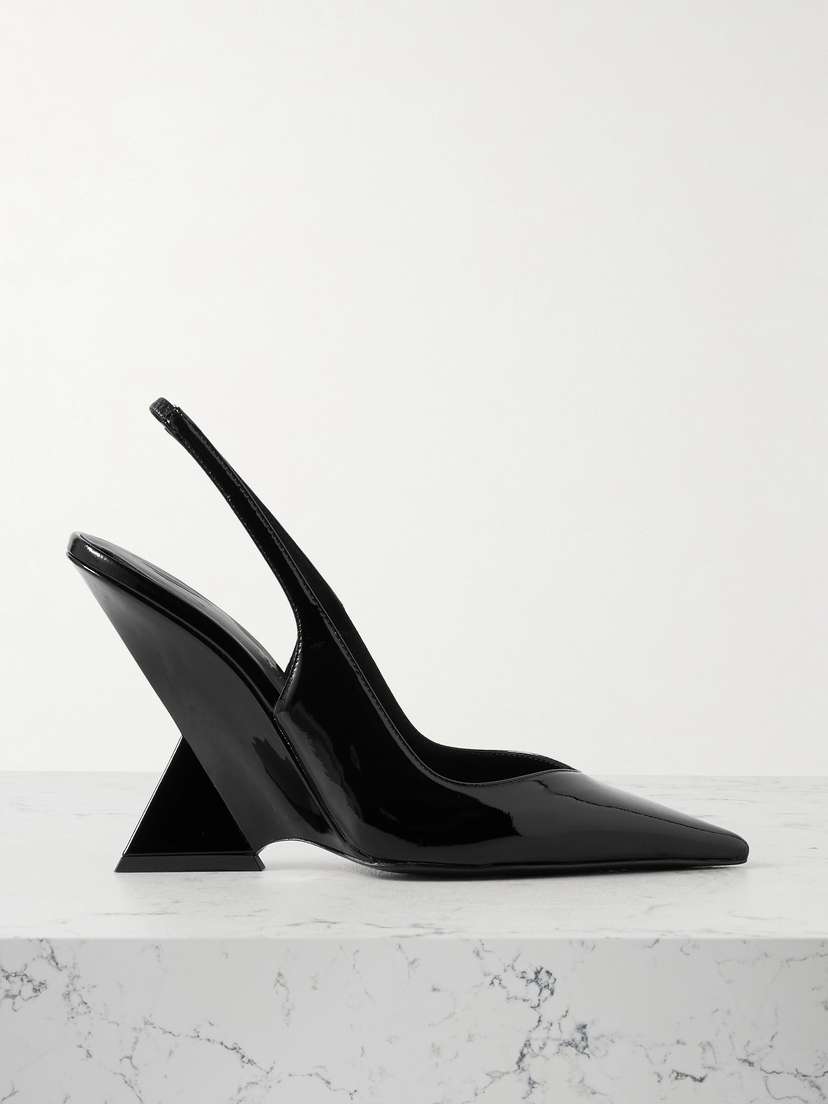 The Attico Cheope 105 Patent-leather Slingback Pumps