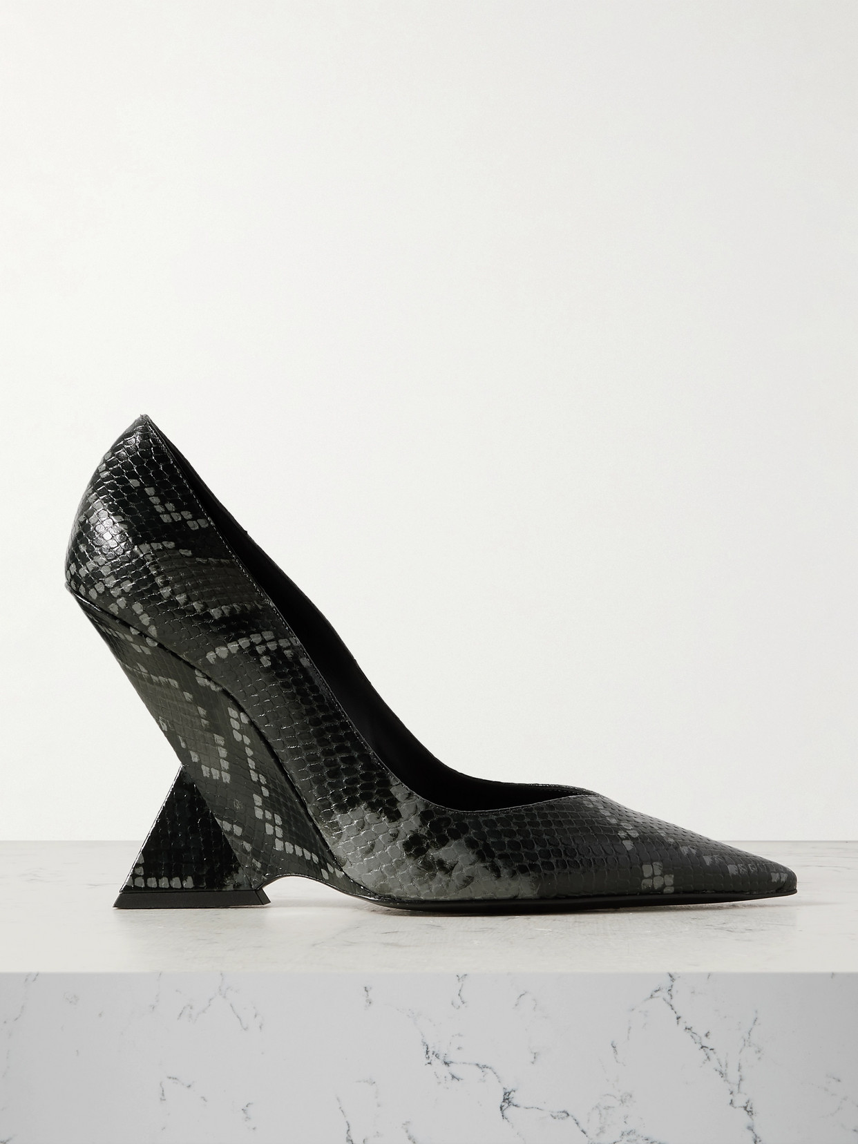 Attico Cheope Snake-effect Leather Pumps In Animal Print