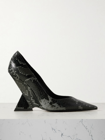 THE ATTICO Cheope snake-effect leather pumps