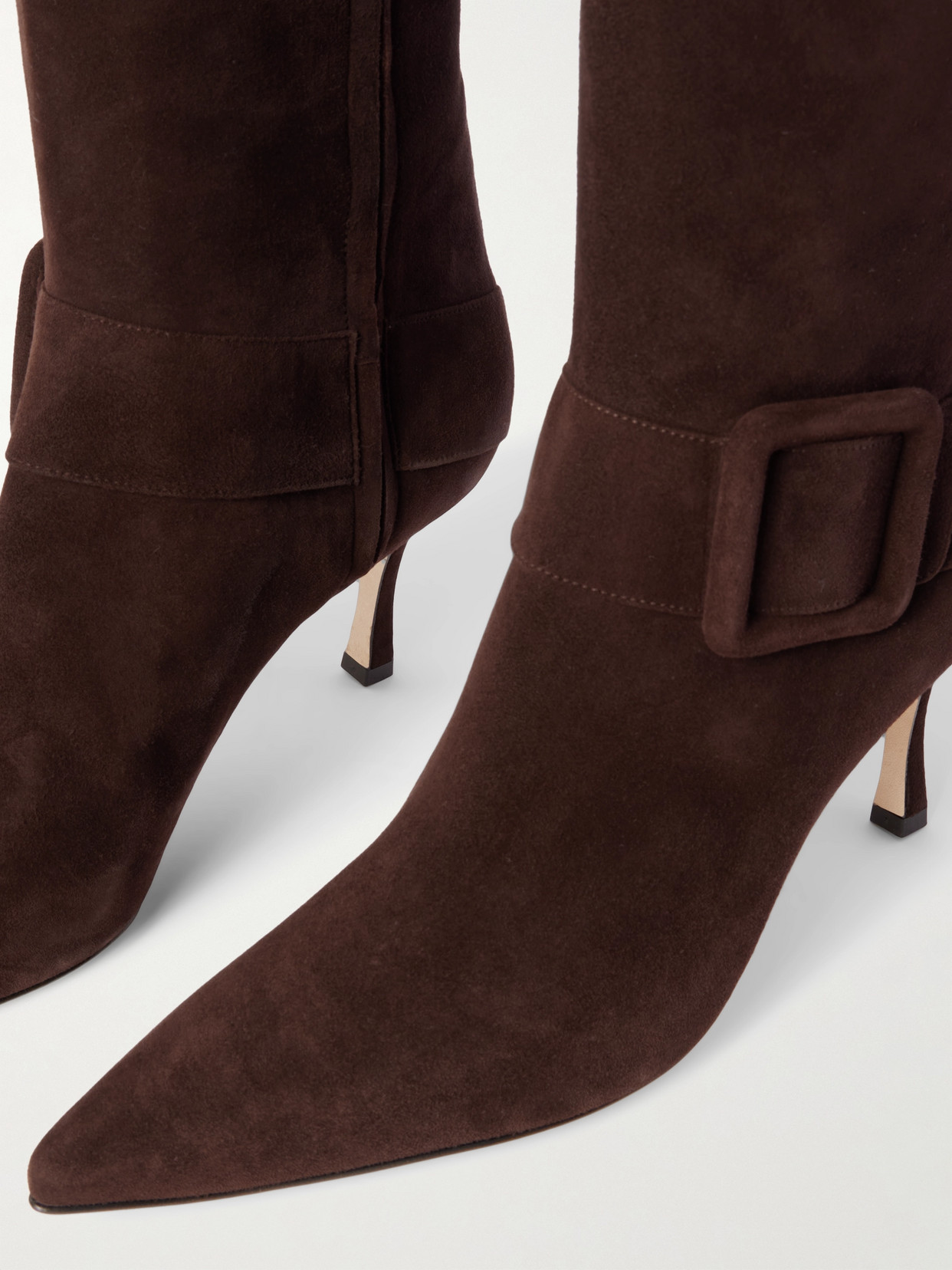 Bayhi 70 Buckle-Embellished Suede Knee Boots