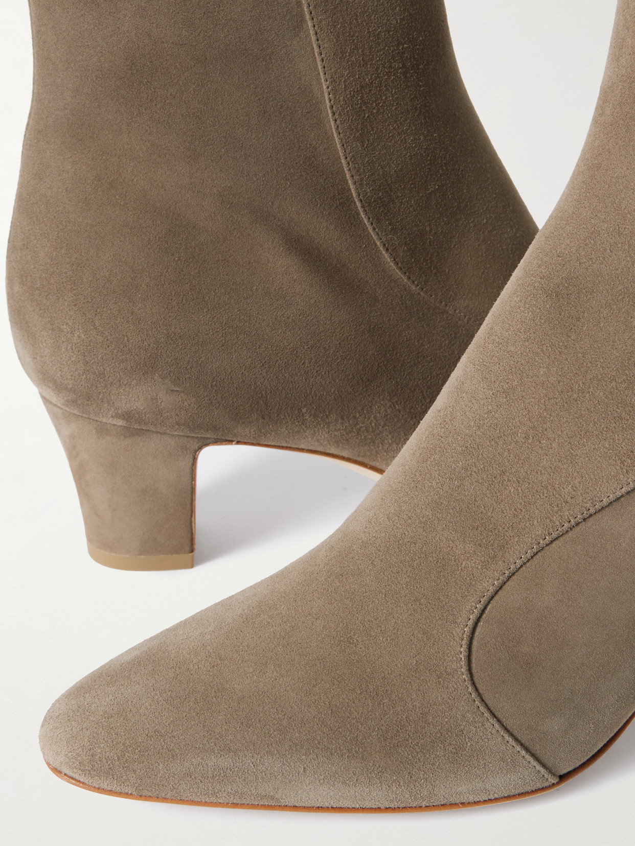 Manolo Blahnik Baylow Embellished Suede Ankle Boots In Brown