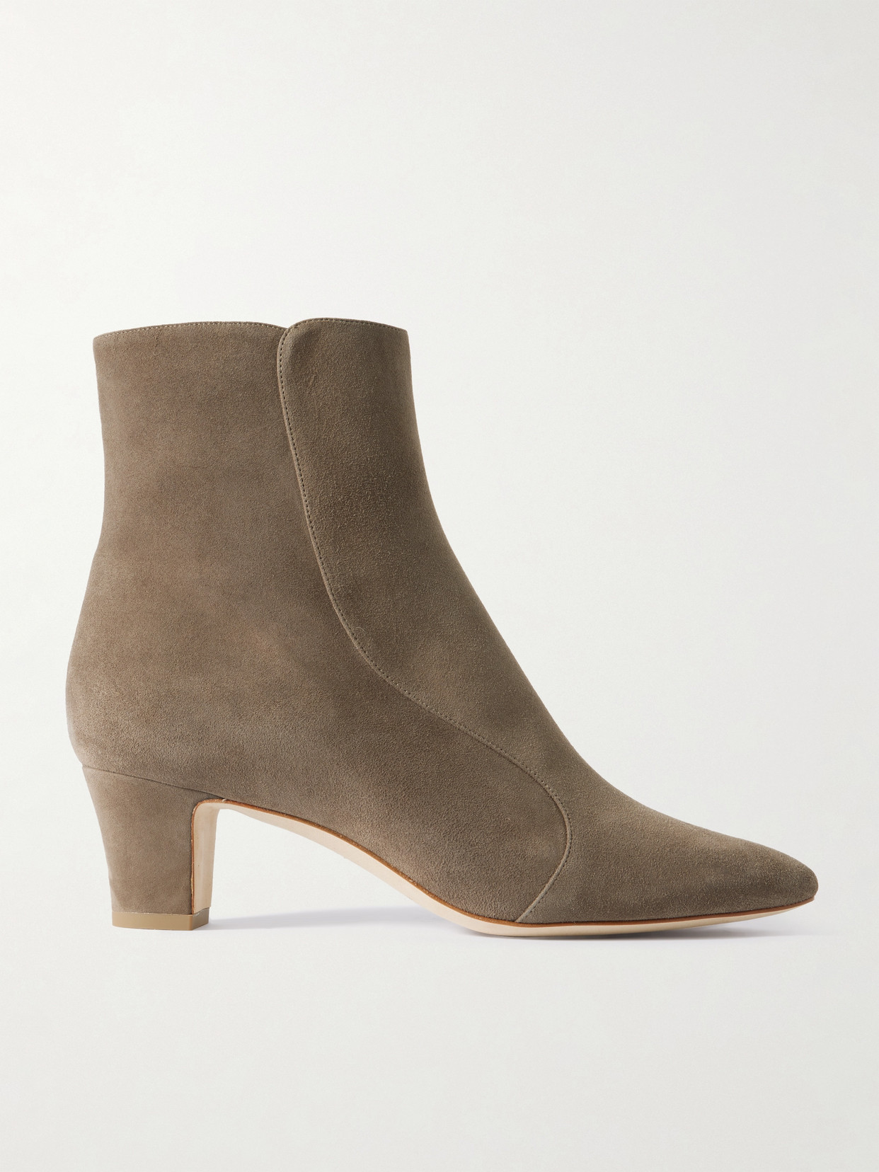 Manolo Blahnik Baylow Embellished Suede Ankle Boots In Brown