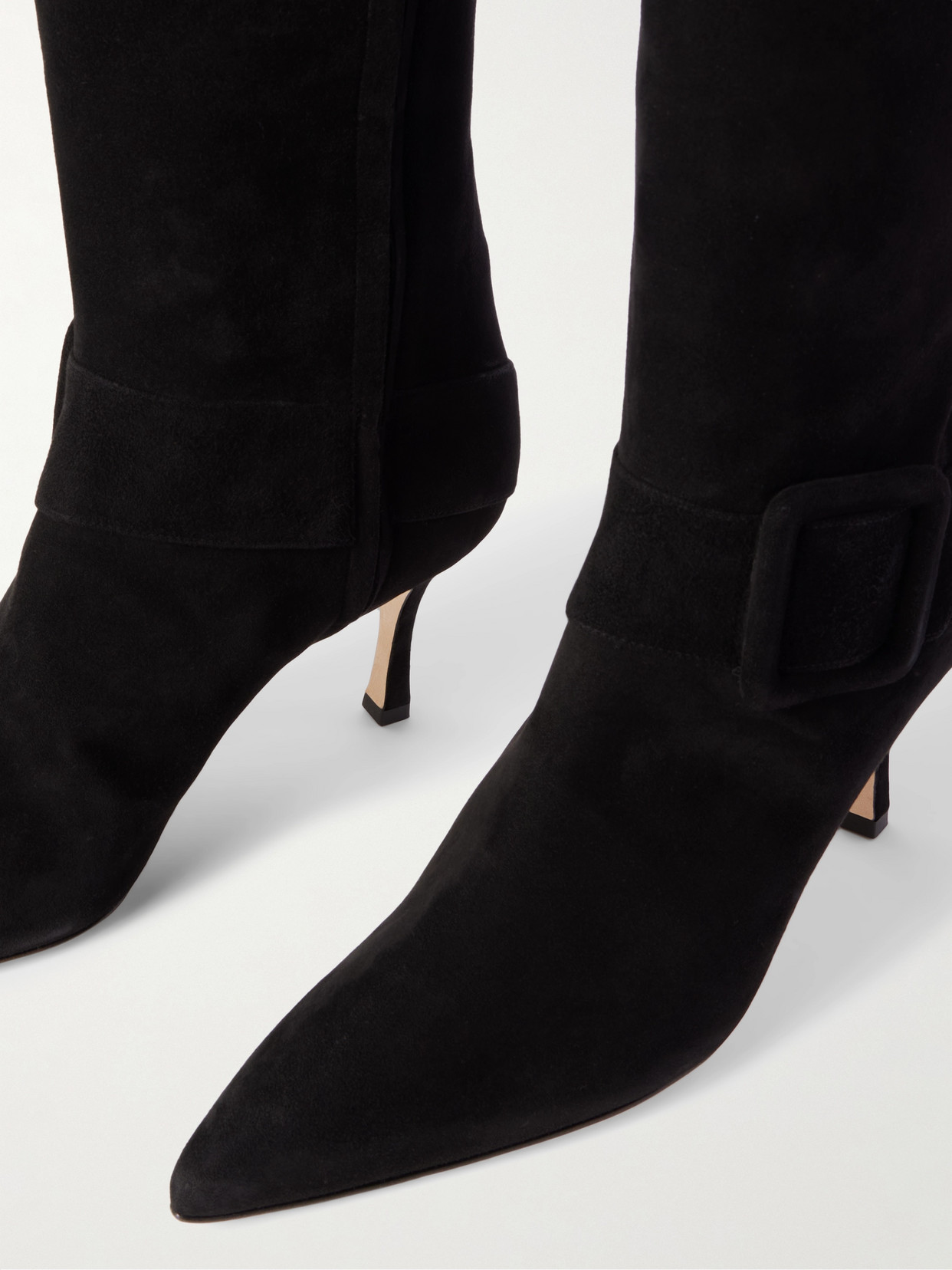Bayhi 70 Buckle-Embellished Suede Knee Boots