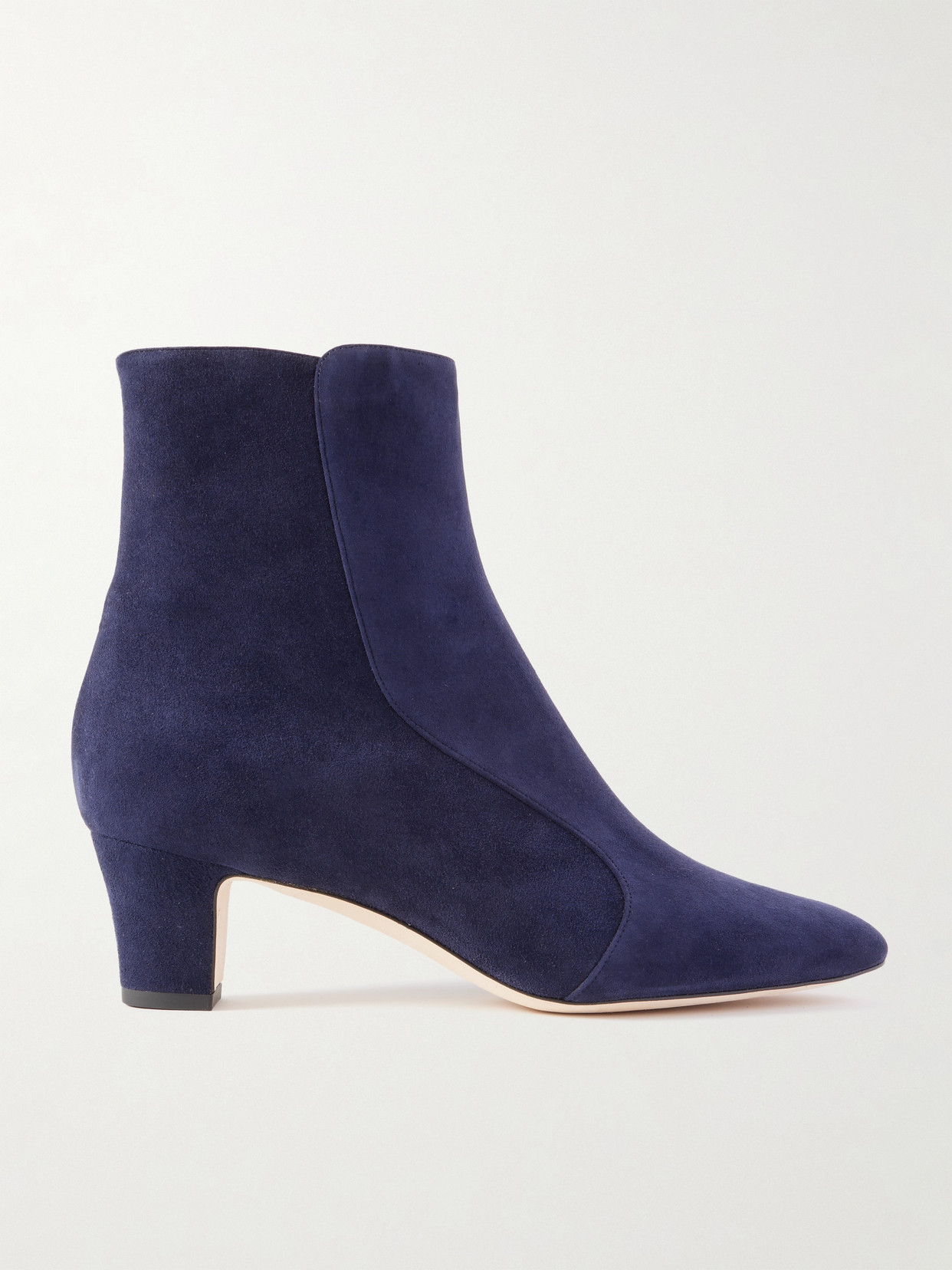 Manolo Blahnik Rosie Suede Zip Ankle Booties In Blue