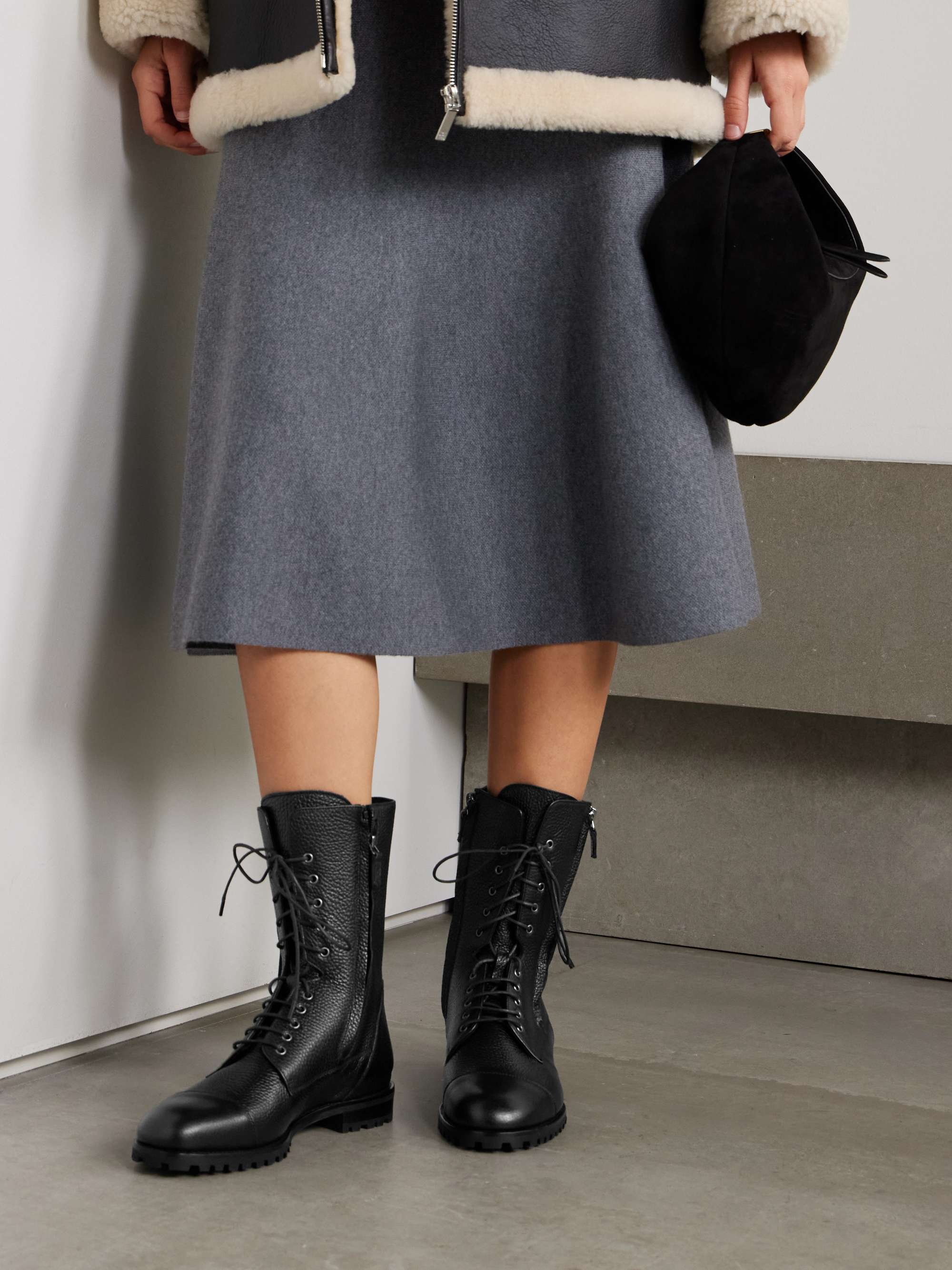 MANOLO BLAHNIK Lugata Ankle Boots aus strukturiertem Leder