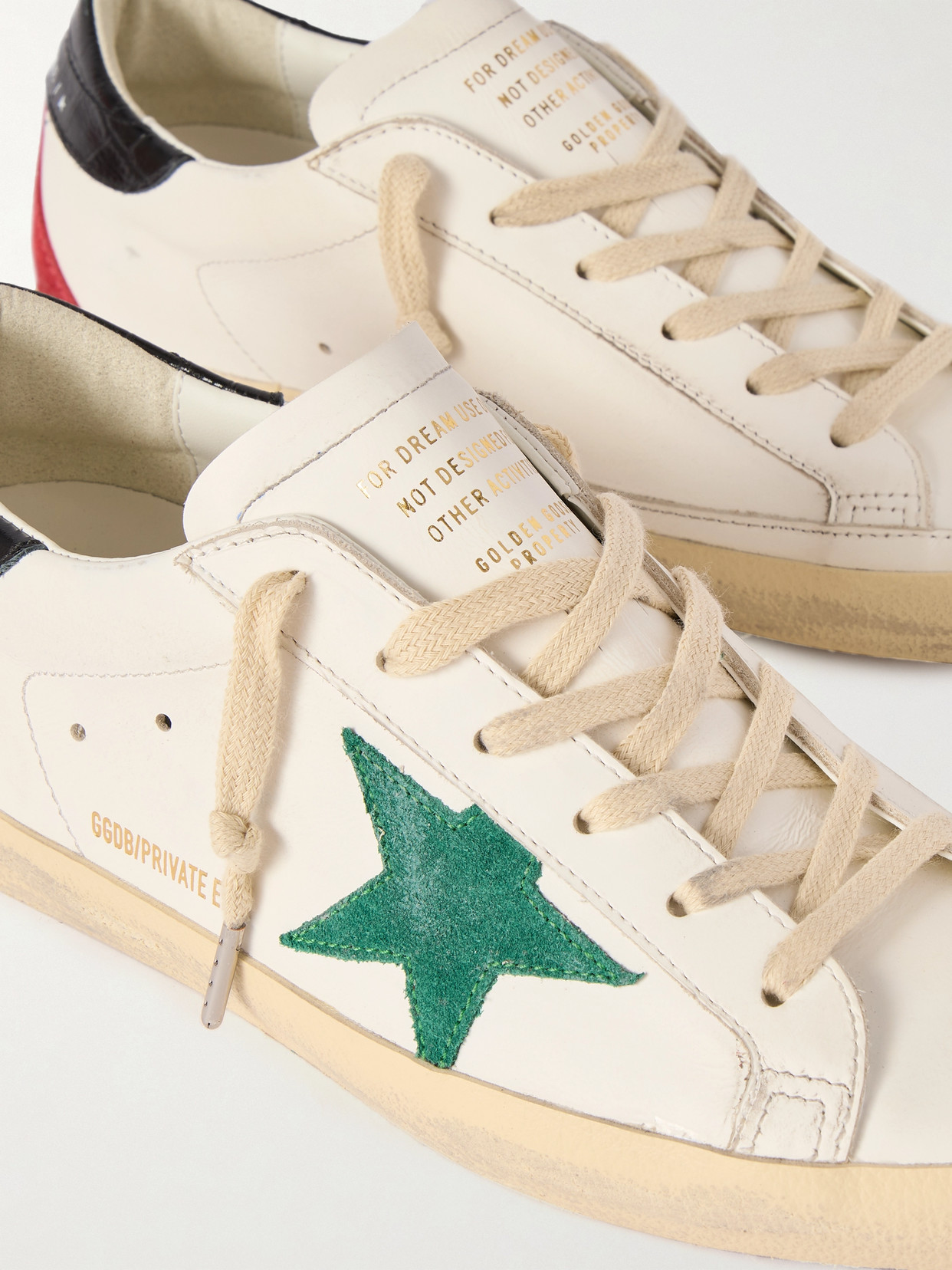 Golden Goose Super-star Distressed Leather And Suede Sneakers In White