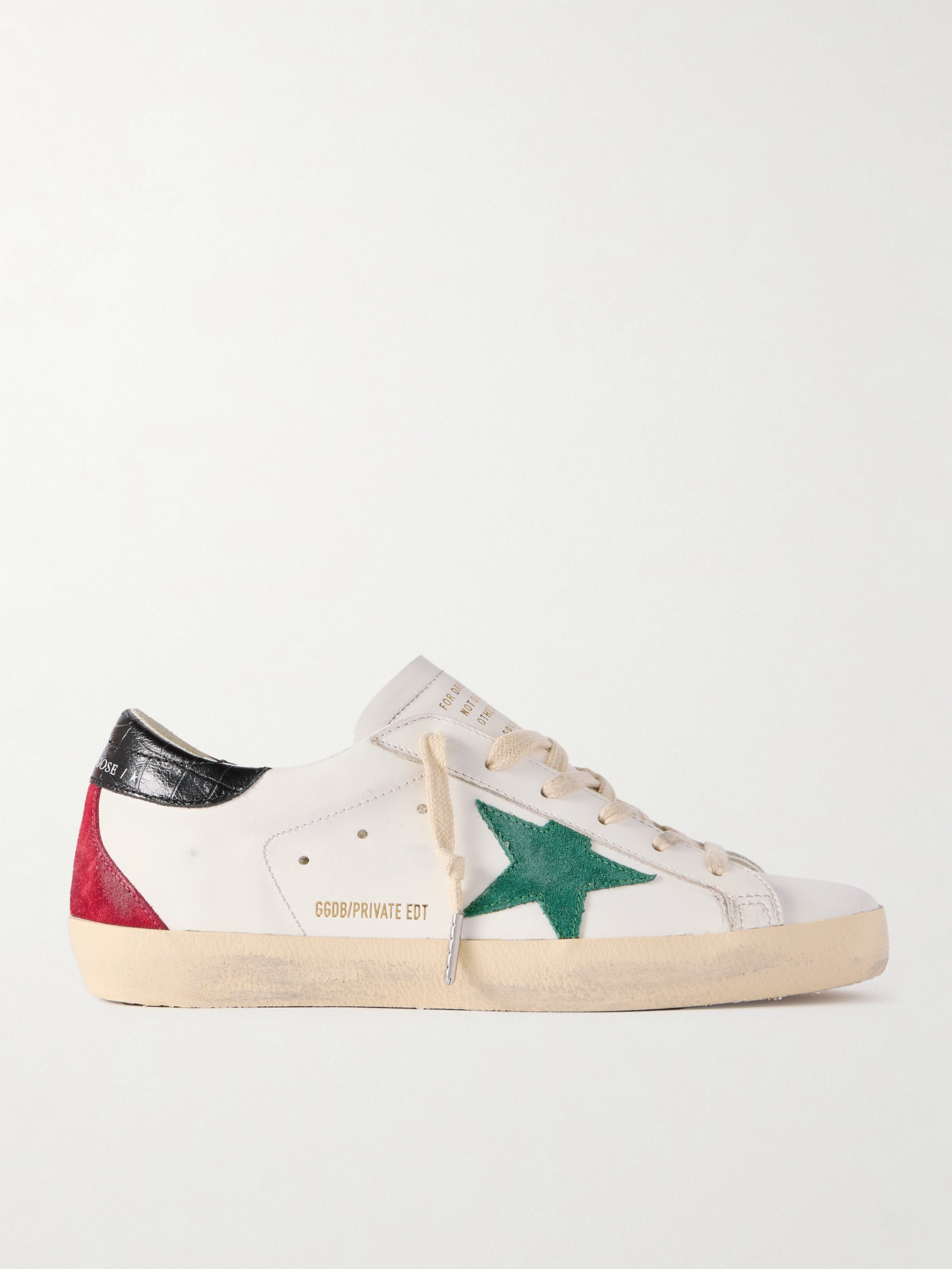 Golden Goose Super-star Distressed Leather And Suede Sneakers In White