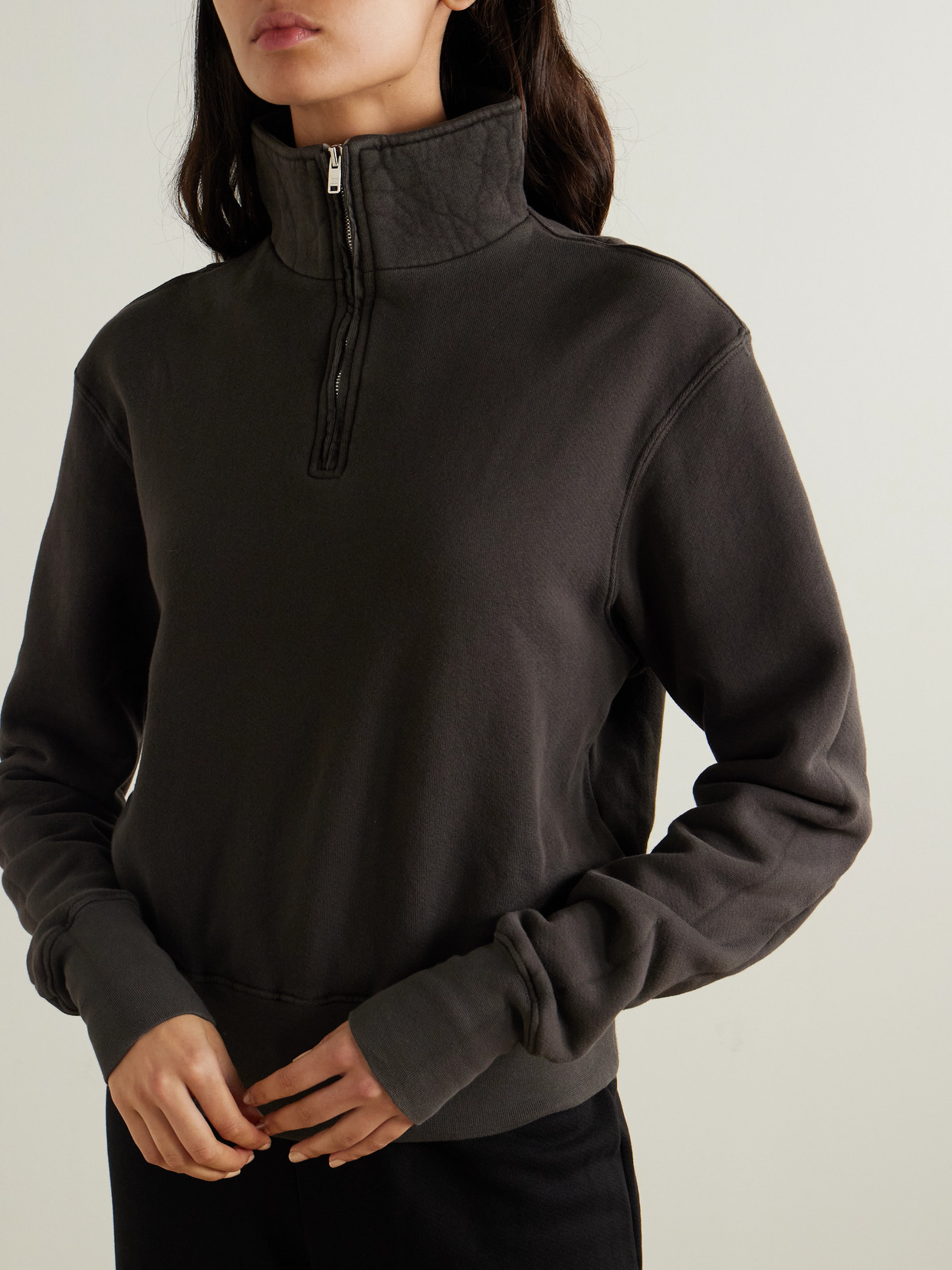 Bailey Cropped Cotton-Jersey Sweatshirt