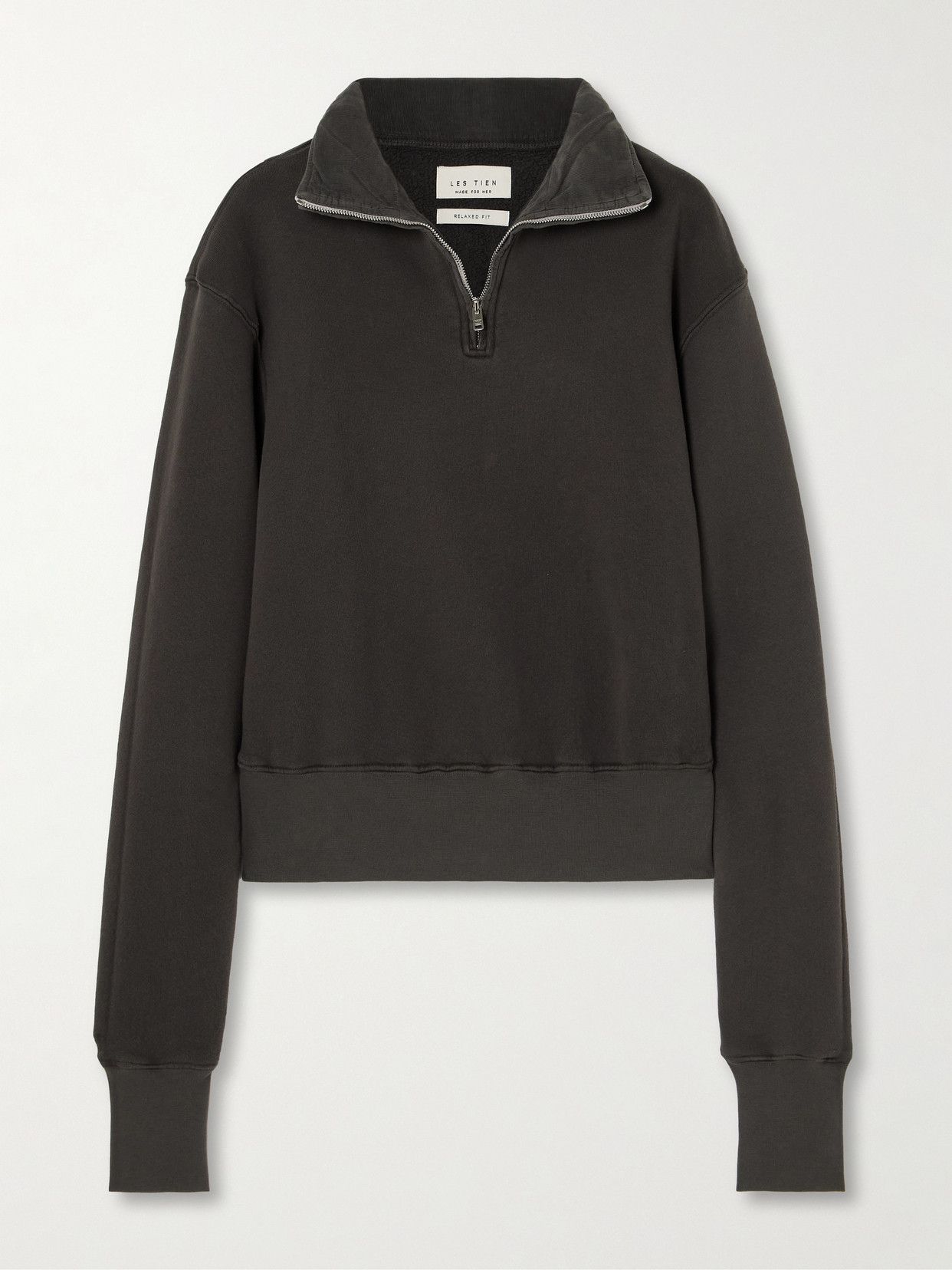 Les Tien Bailey Cropped Cotton-jersey Sweatshirt In Black