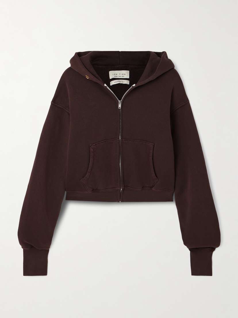 Les Tien Zendaya Cropped Cotton-jersey Hoodie