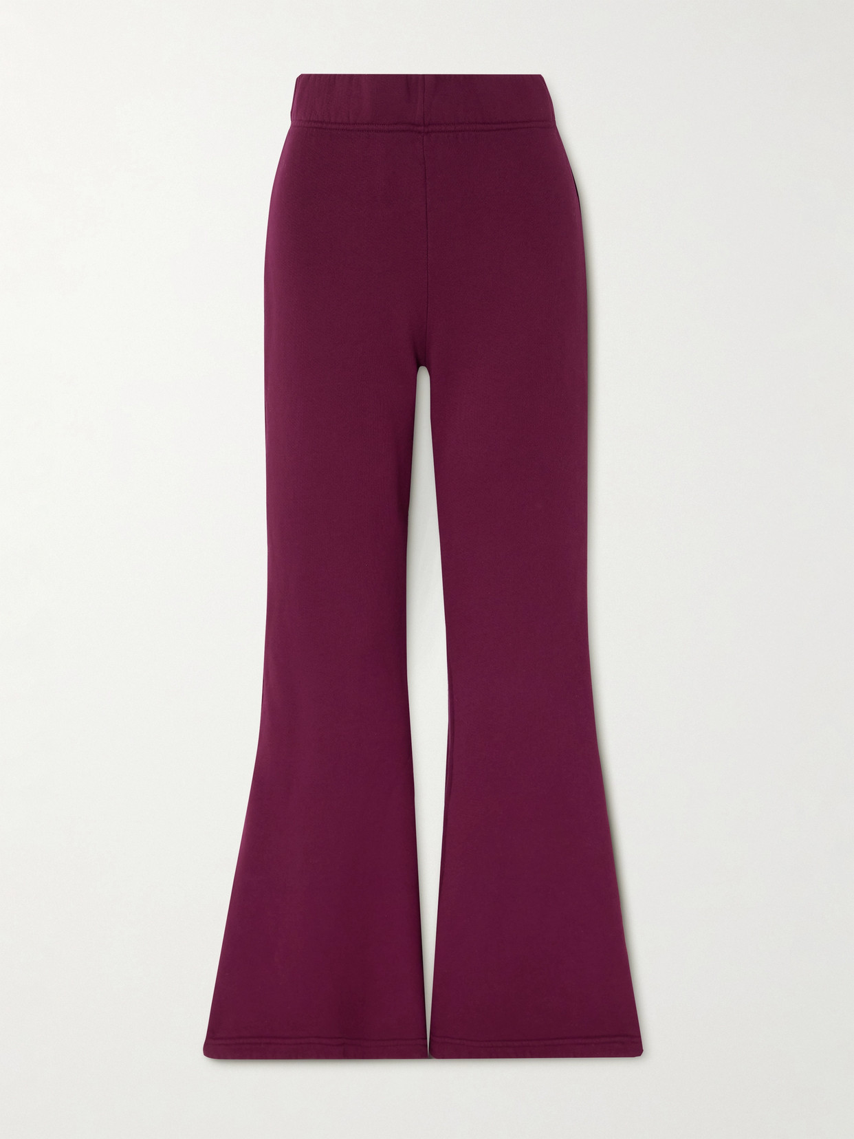 Les Tien Cotton-jersey Flared Track Pants In Burgundy