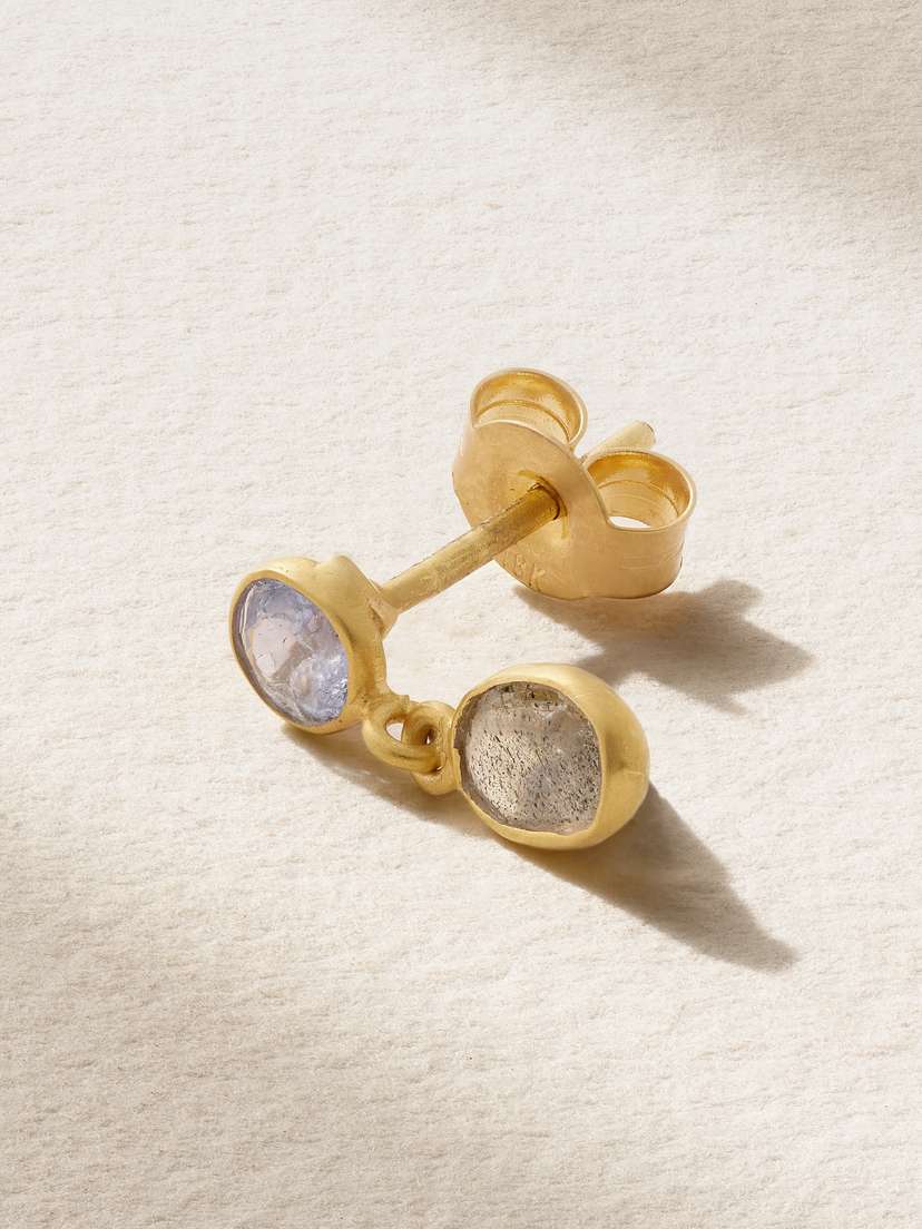 Pippa Small 18-karat Gold, Tanzanite And Labradorite Single Earring