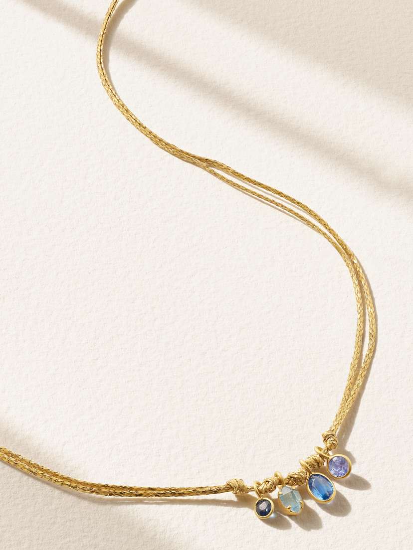 Pippa Small 18-karat Gold And Cord Multi-stone Necklace