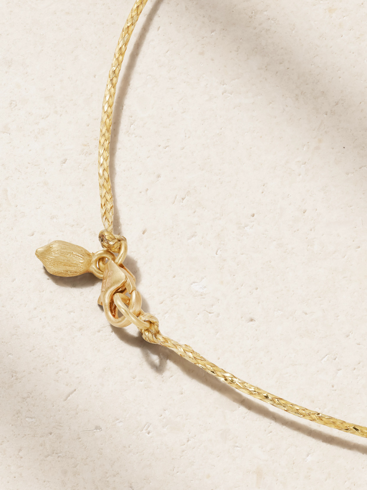 Pippa Small 18-karat Gold, Cord And Multi-stone Necklace In Pink