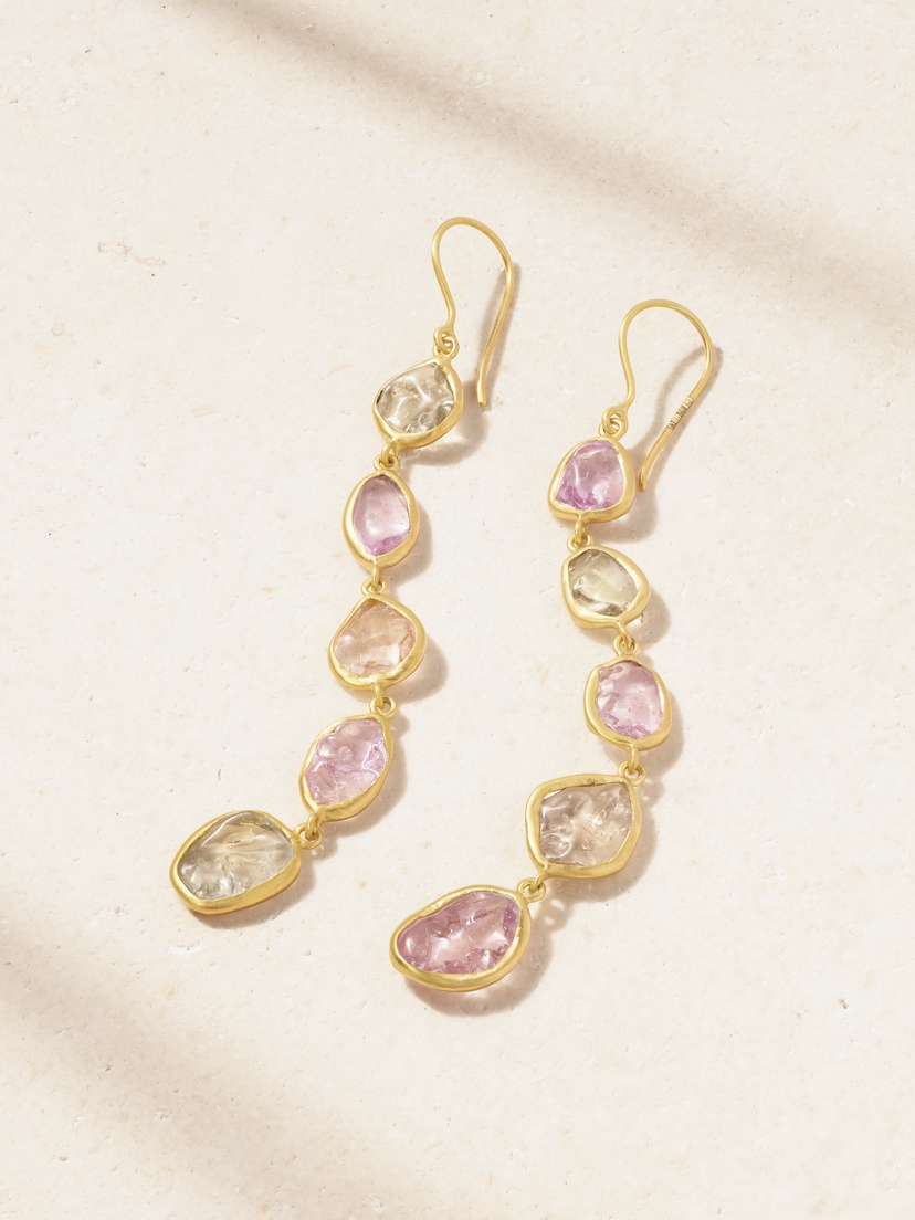Pippa Small 18-karat Gold Sapphire Earrings