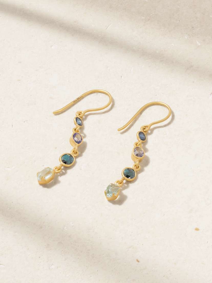 Pippa Small 18-karat Gold Multi-stone Earrings