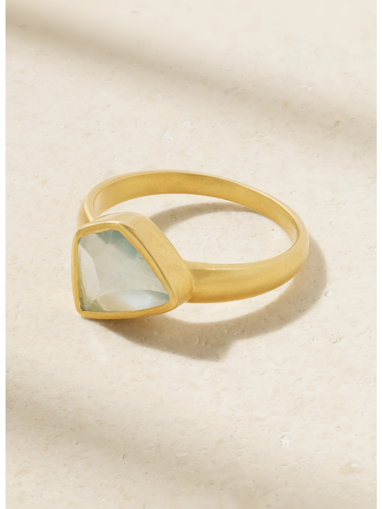 Pippa Small 18-karat Gold Aquamarine Ring In Blue