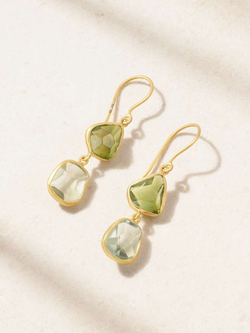 Pippa Small 18-karat Gold, Amethyst And Tourmaline Earrings
