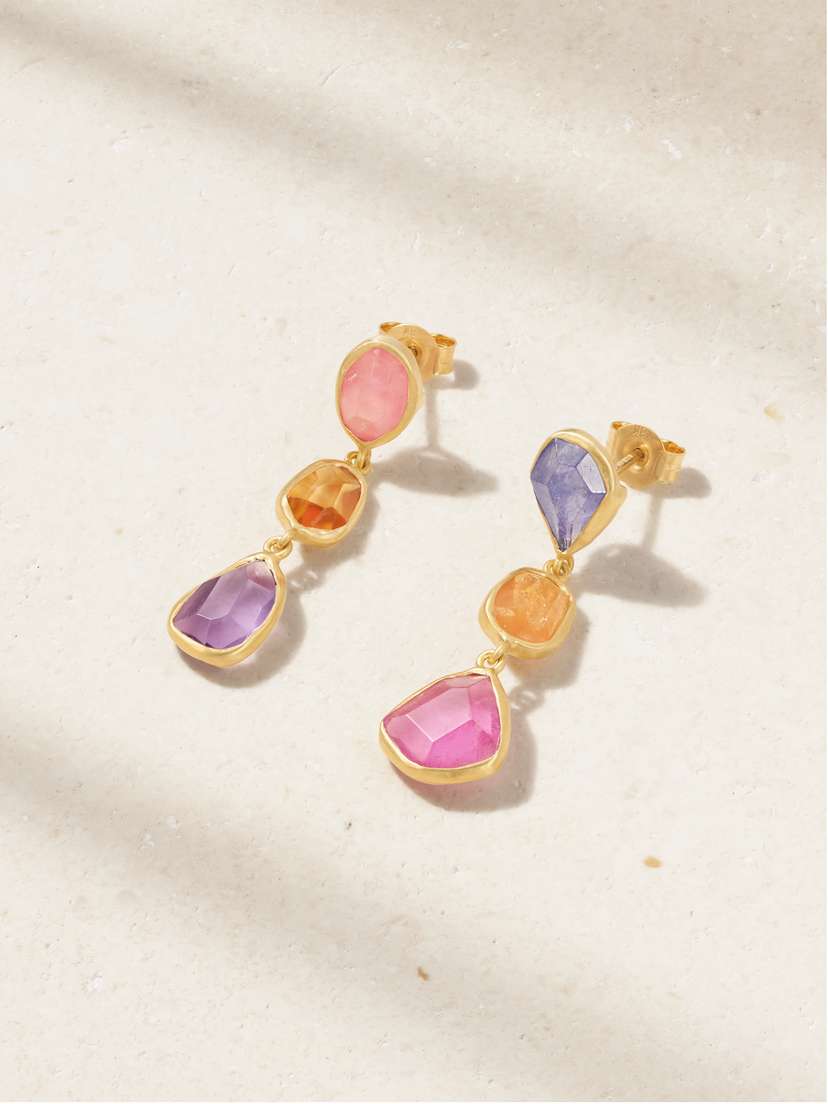 Pippa Small 18-karat Gold Multi-stone Earrings