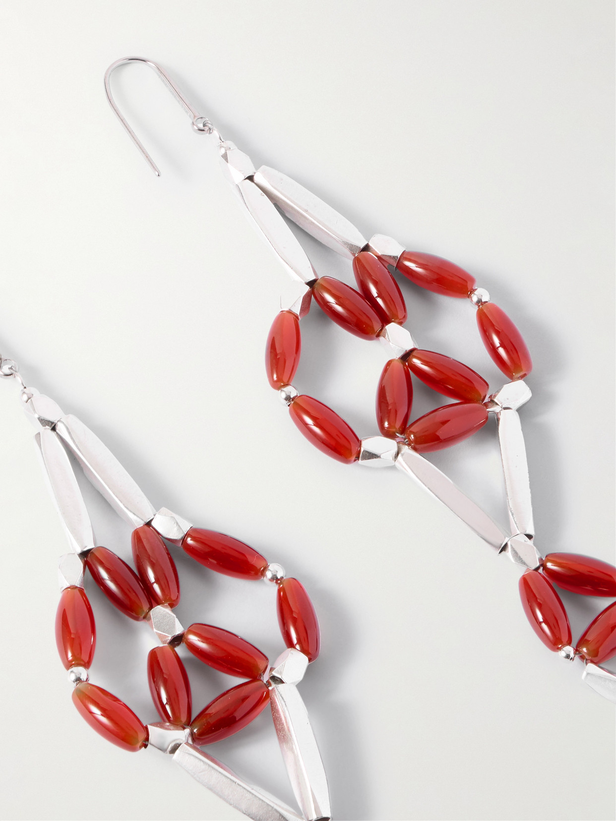 Isabel Marant Sahale Silver-tone Beaded Earrings In Silver