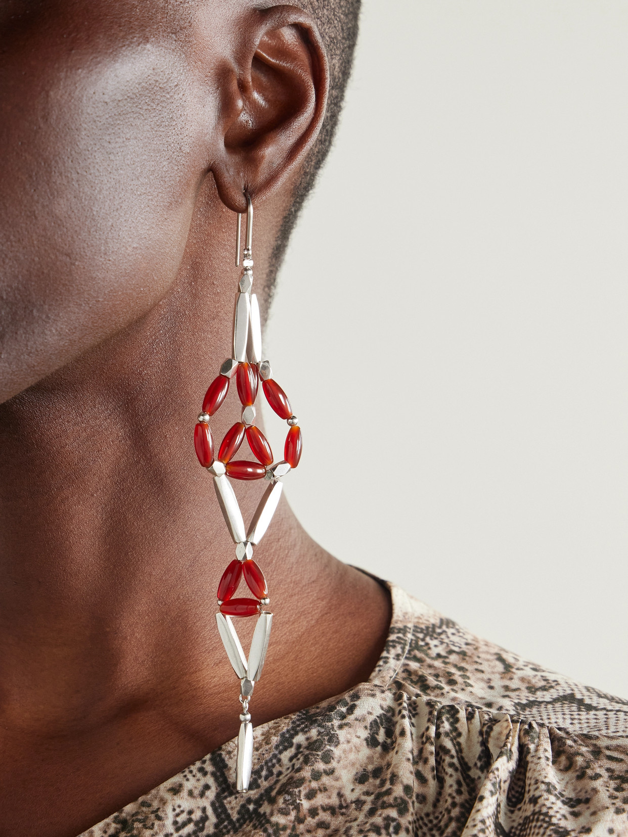 Isabel Marant Sahale Silver-tone Beaded Earrings In Silver