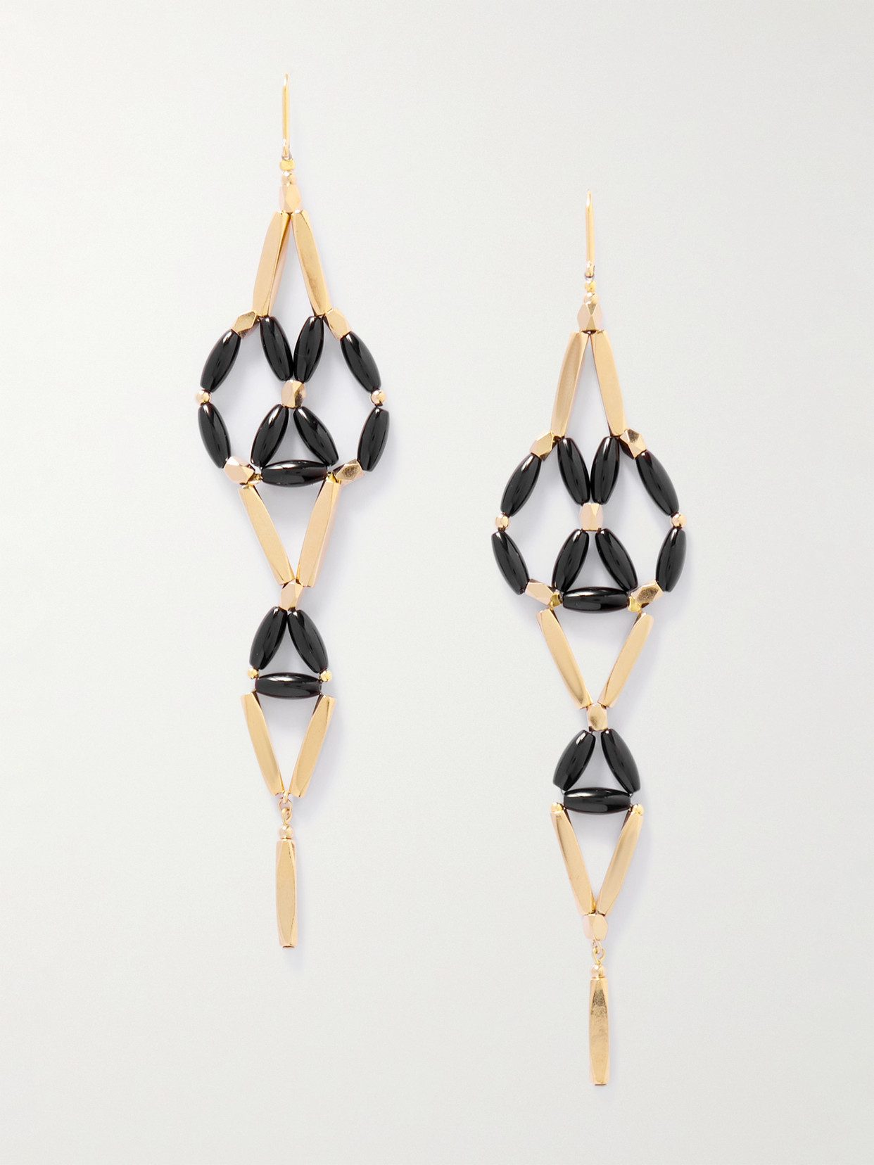 Isabel Marant Sahale Gold-tone Beaded Earrings In Black