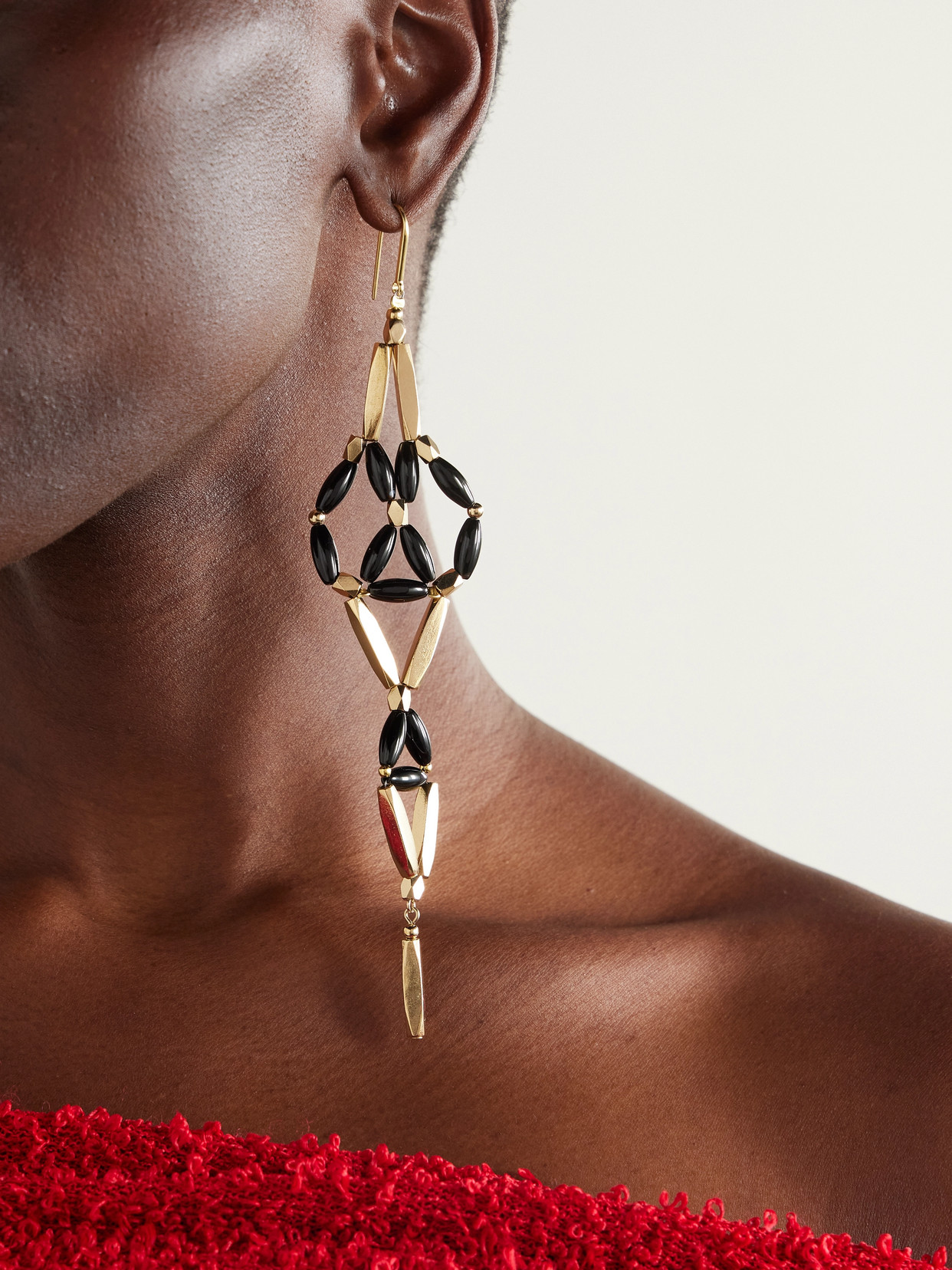 ISABEL MARANT SAHALE GOLD-TONE BEADED EARRINGS