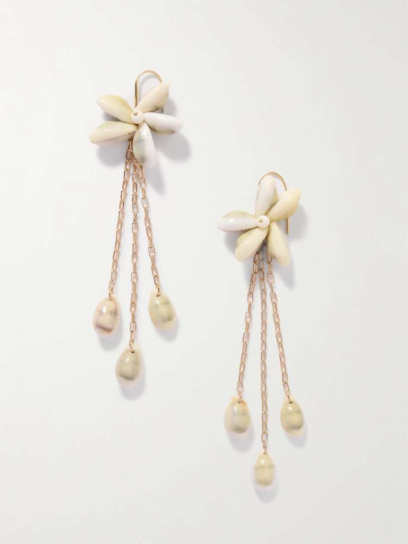 Isabel Marant Noki Gold-tone Shell Earrings