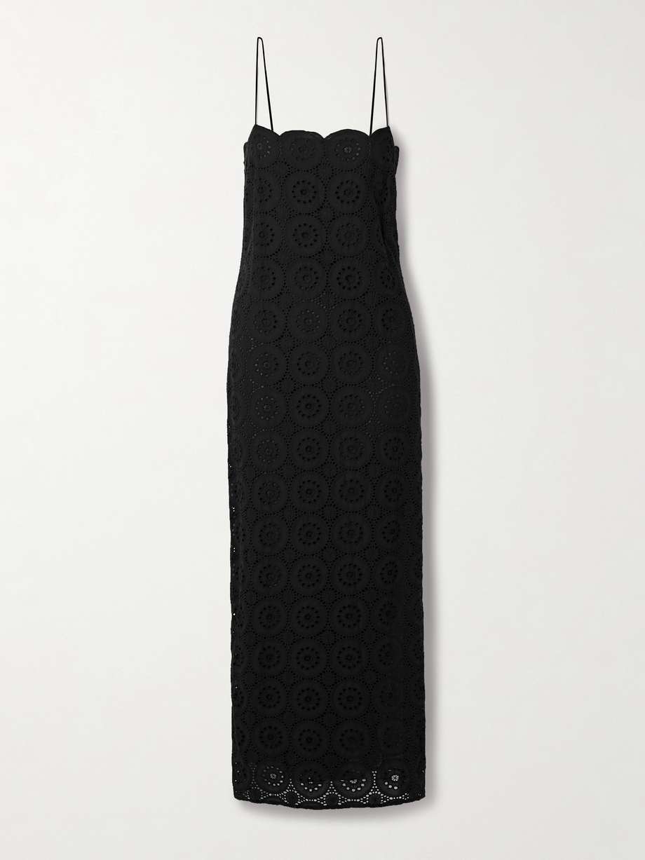 broderie anglaise cotton maxi dress