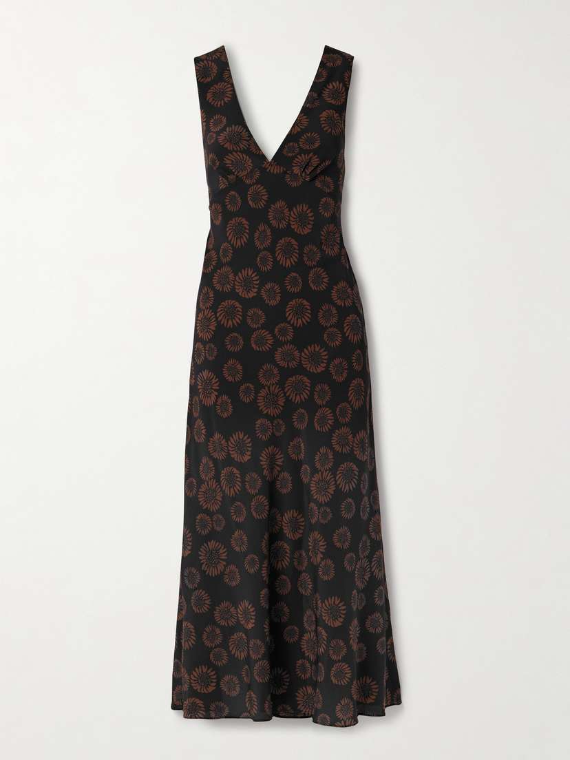 Matteau Floral-print Silk Crepe De Chine Maxi Dress