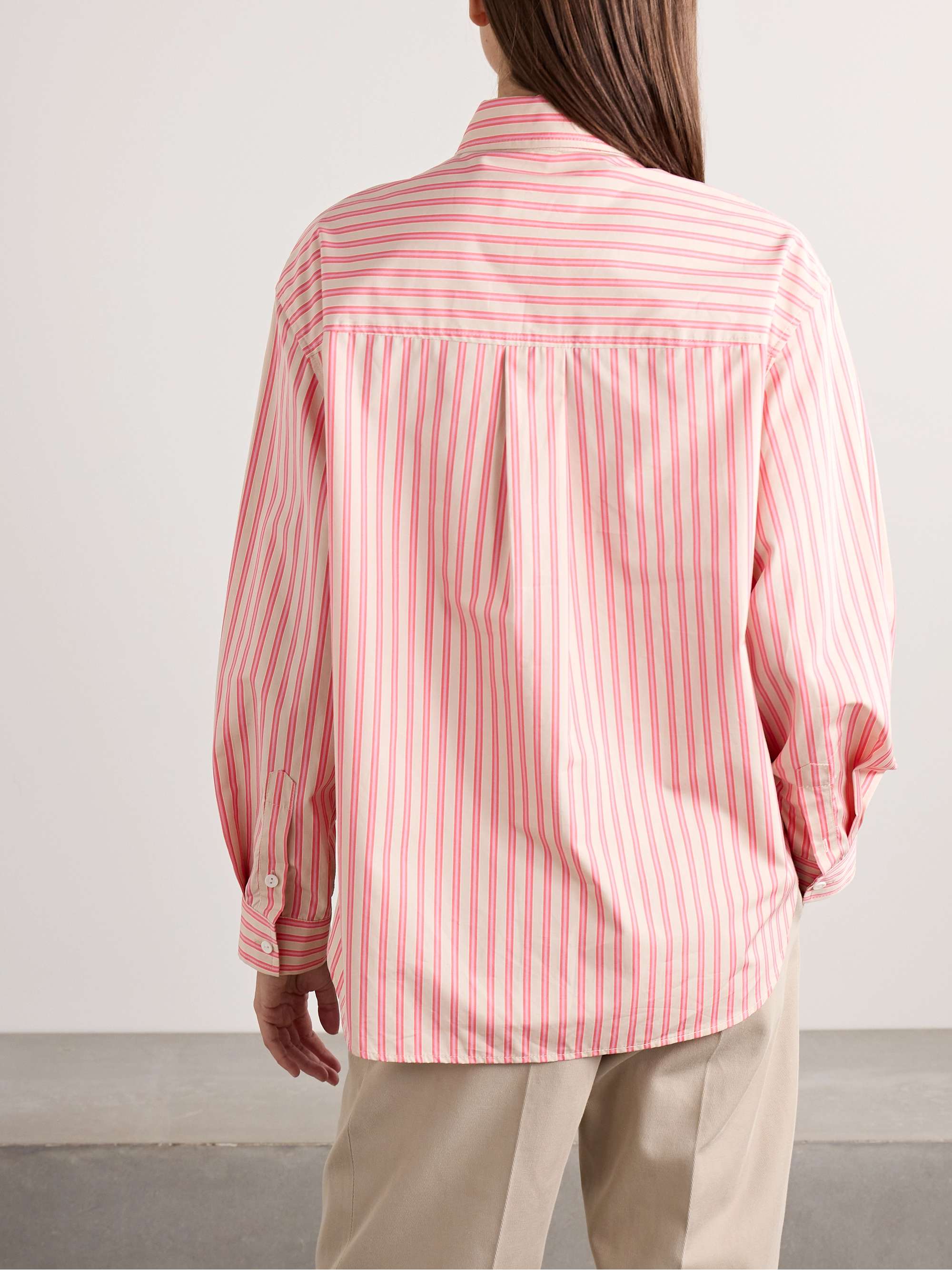MATTEAU Striped organic cotton-poplin shirt
