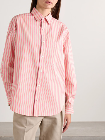 Matteau Striped cotton-poplin shirt