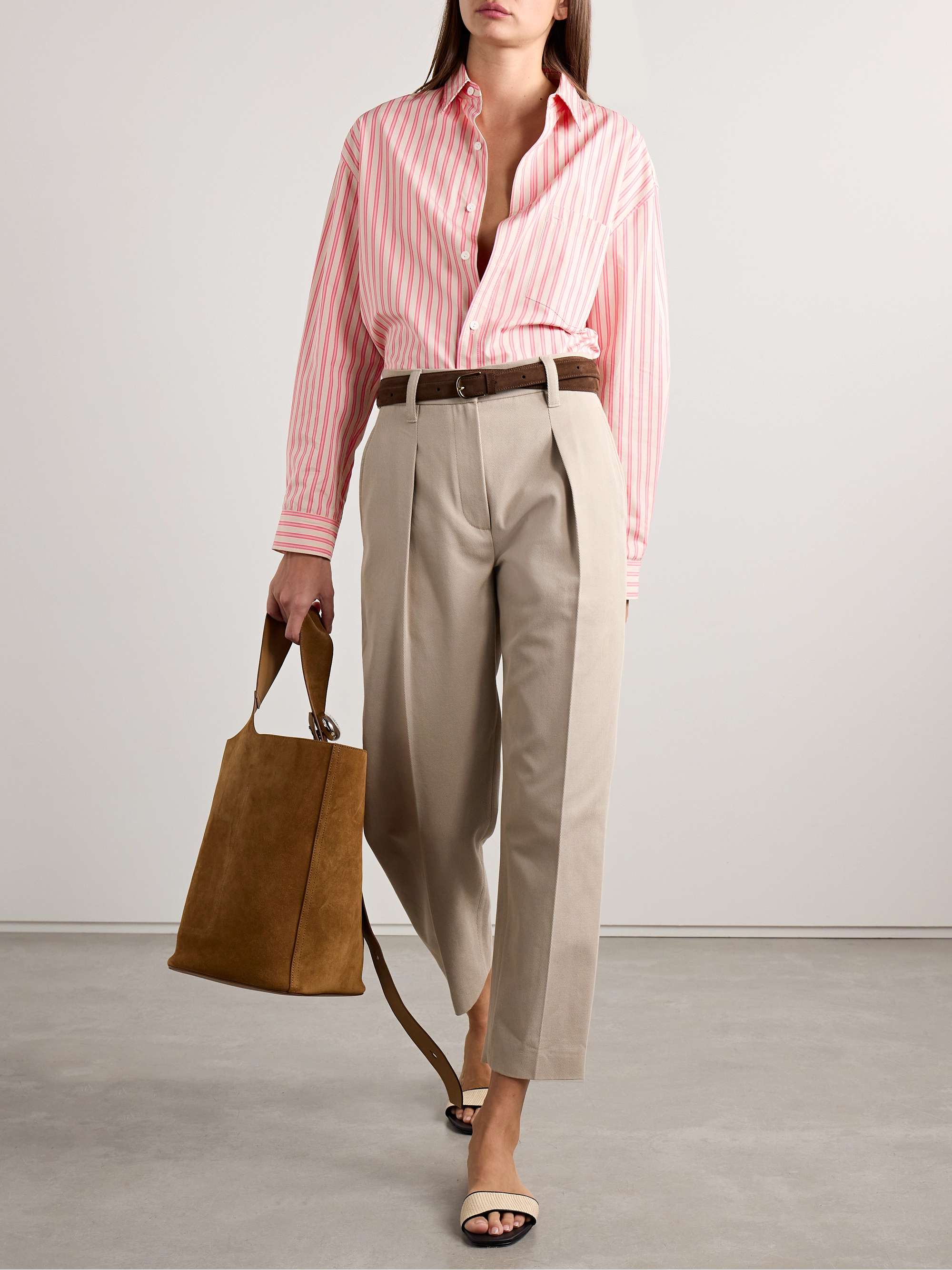 MATTEAU Striped cotton-poplin shirt | NET-A-PORTER