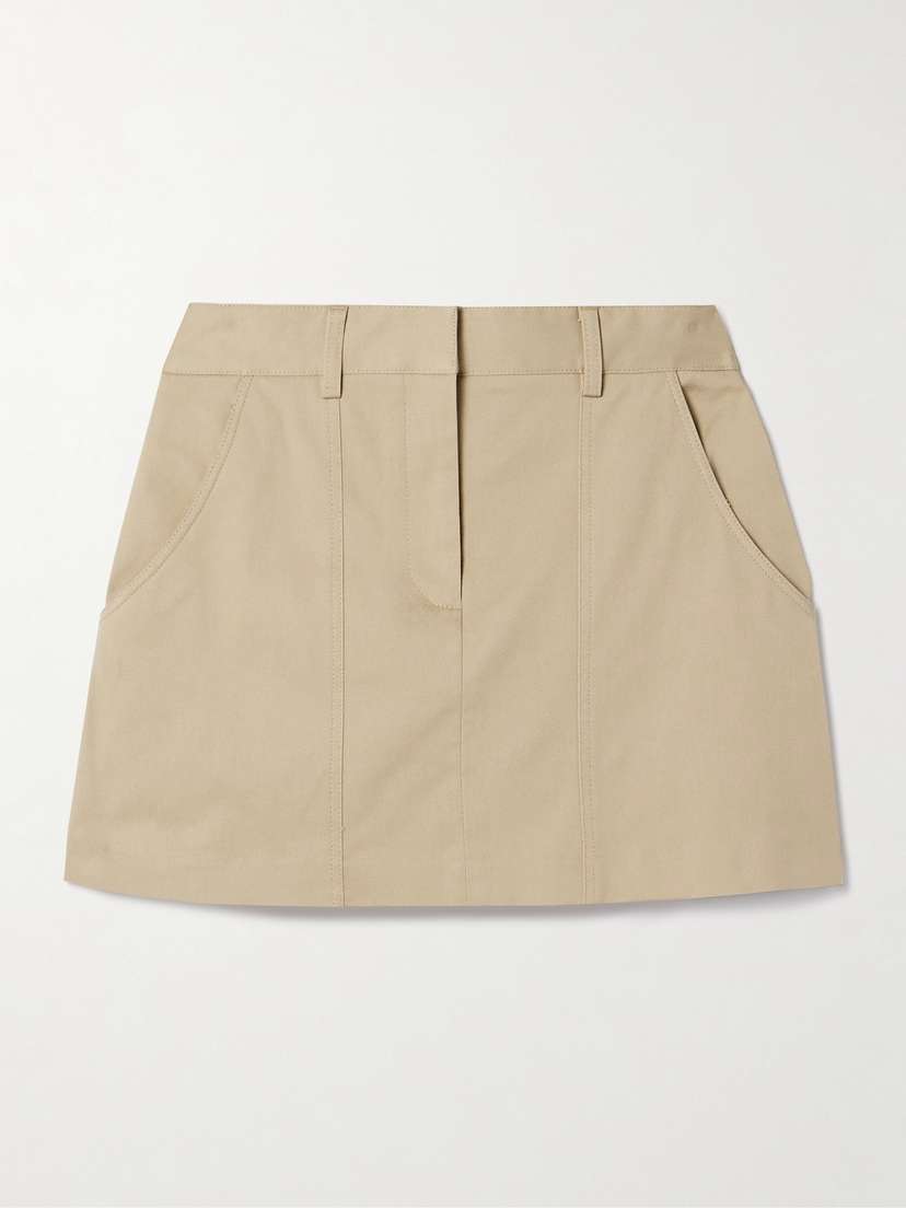 Matteau Paneled Organic Cotton-blend Twill Mini Skirt