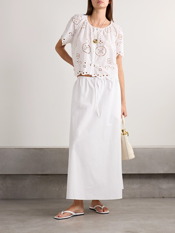 Matteau Organic cotton-poplin midi skirt