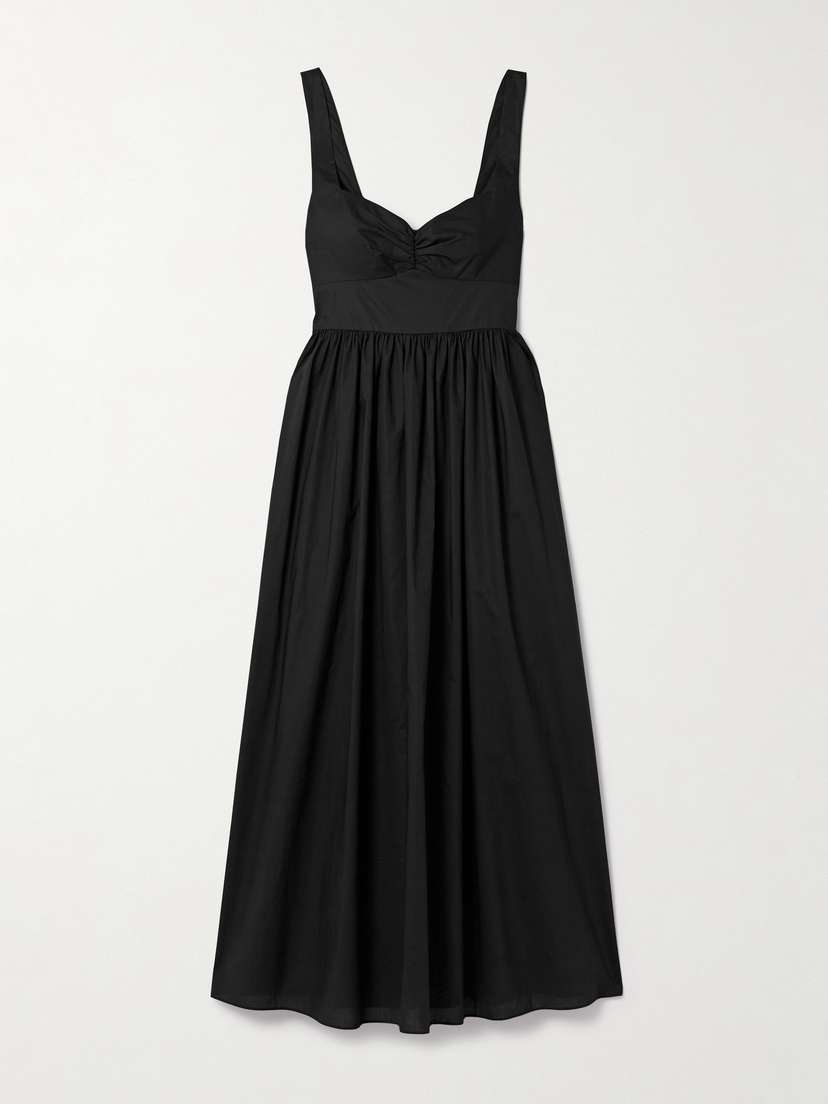 Matteau Gathered Organic Cotton-poplin Midi Dress
