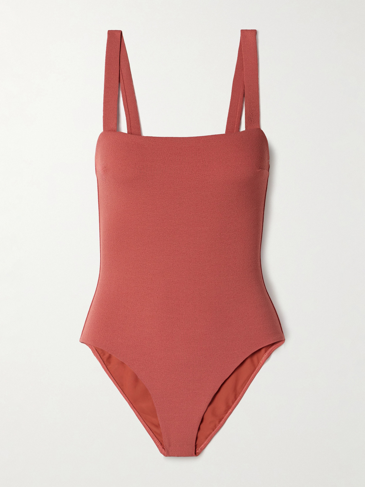 Matteau The Square Stretch Recycled-crepe Swimsuit In Pink