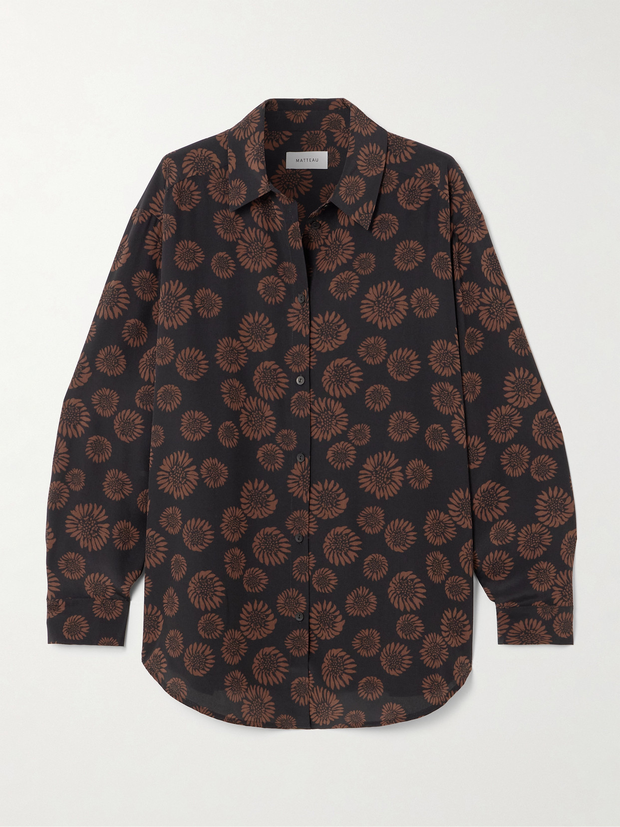 Matteau - Floral-print Silk Crepe De Chine Shirt - Black