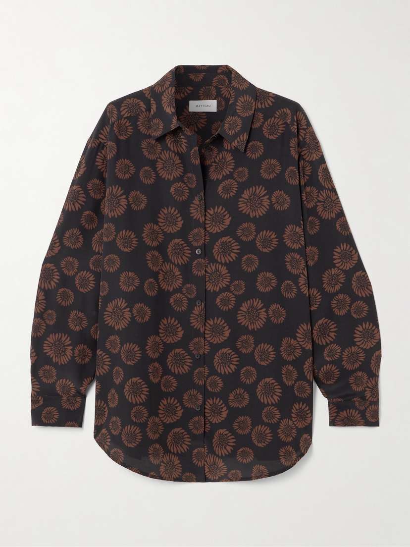 Matteau Floral-print Silk Crepe De Chine Shirt
