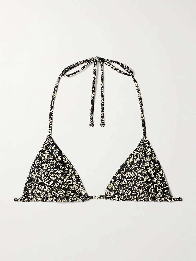 Matteau The String Floral-print Recycled Triangle Bikini Top