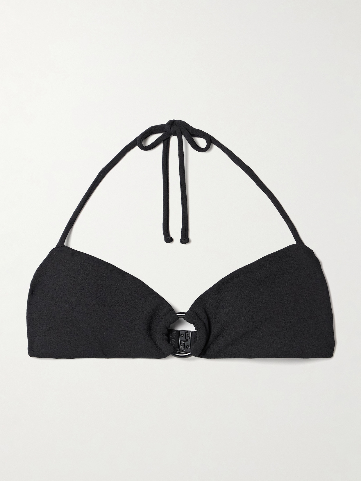 Matteau Embellished Stretch Recycled Halterneck Bikini Top In Black