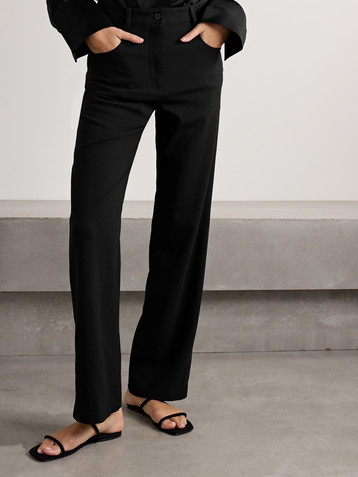 Matteau Wool-blend crepe straight-leg pants