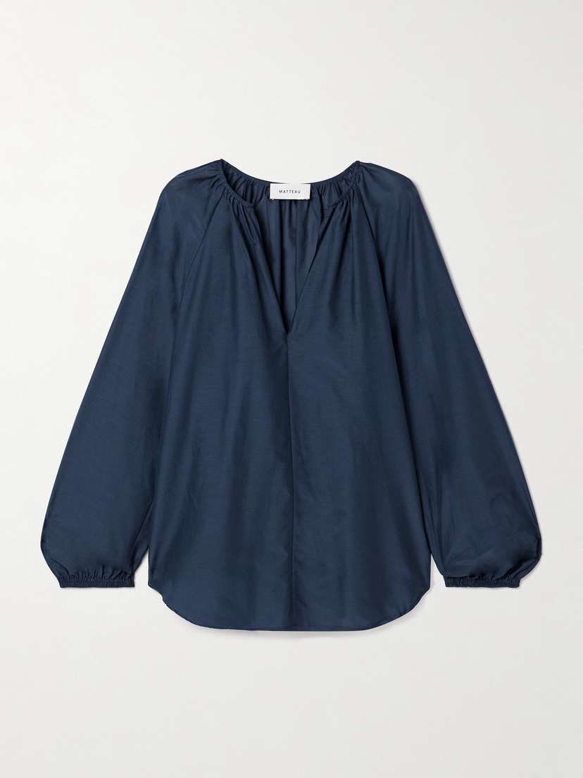 Matteau Organic Cotton And Silk-blend Blouse