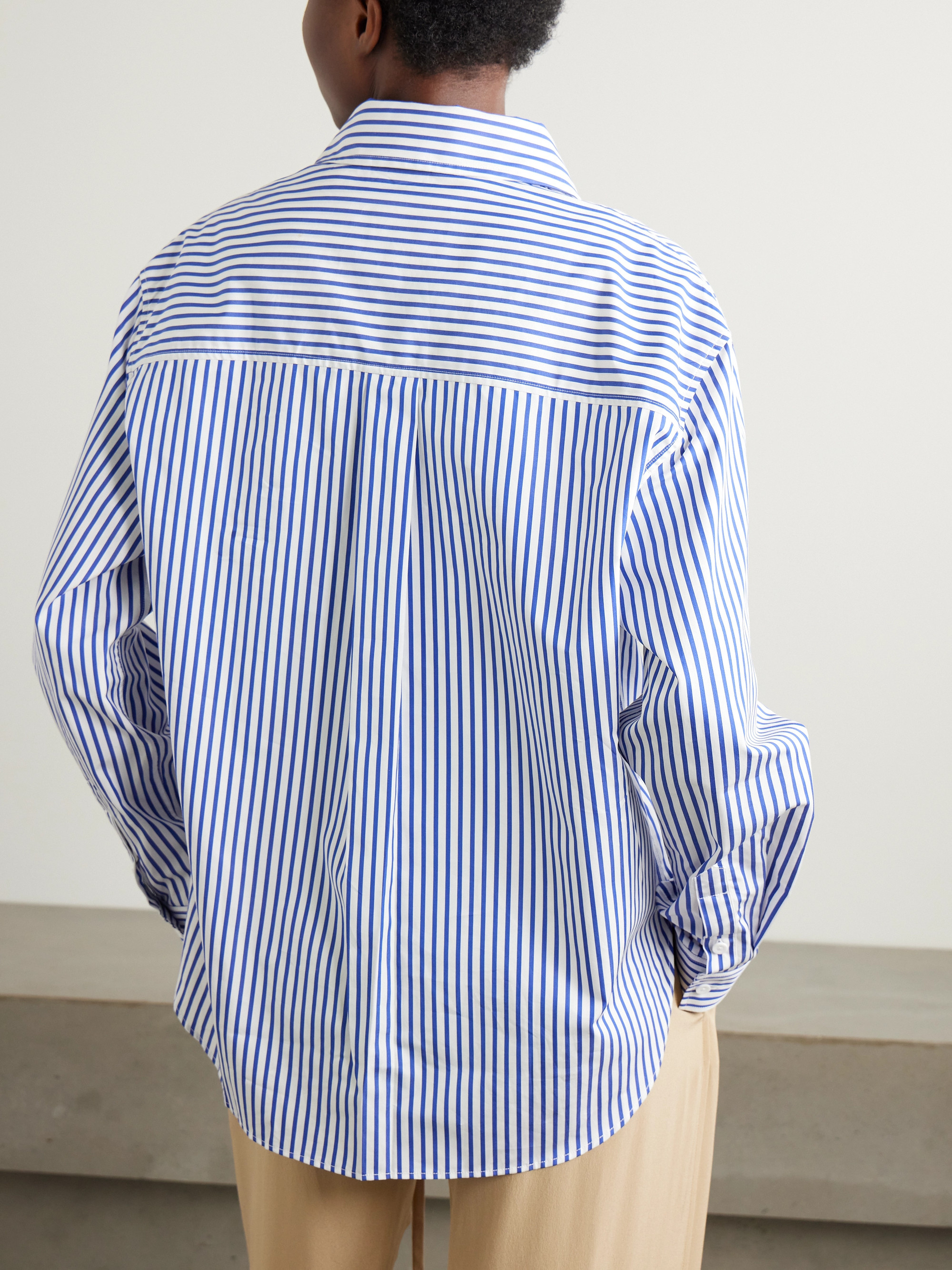 Matteau + NET SUSTAIN striped organic cotton-poplin shirt thumbnail