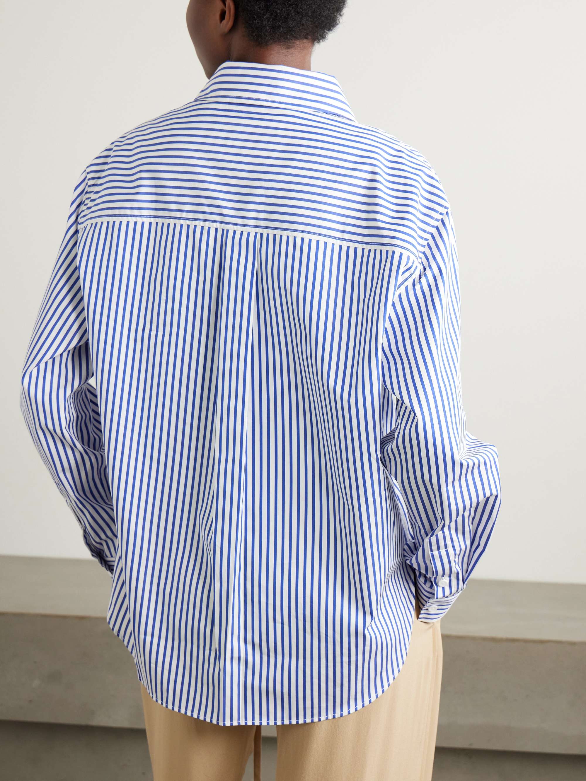 MATTEAU Striped organic cotton-poplin shirt
