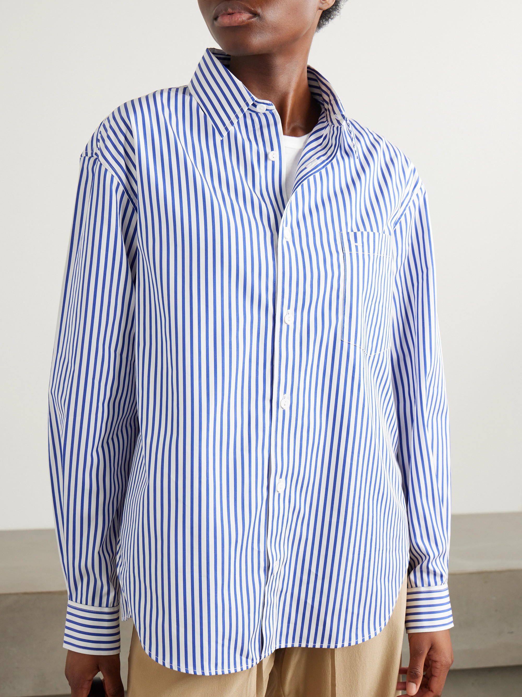 Matteau + NET SUSTAIN striped organic cotton-poplin shirt