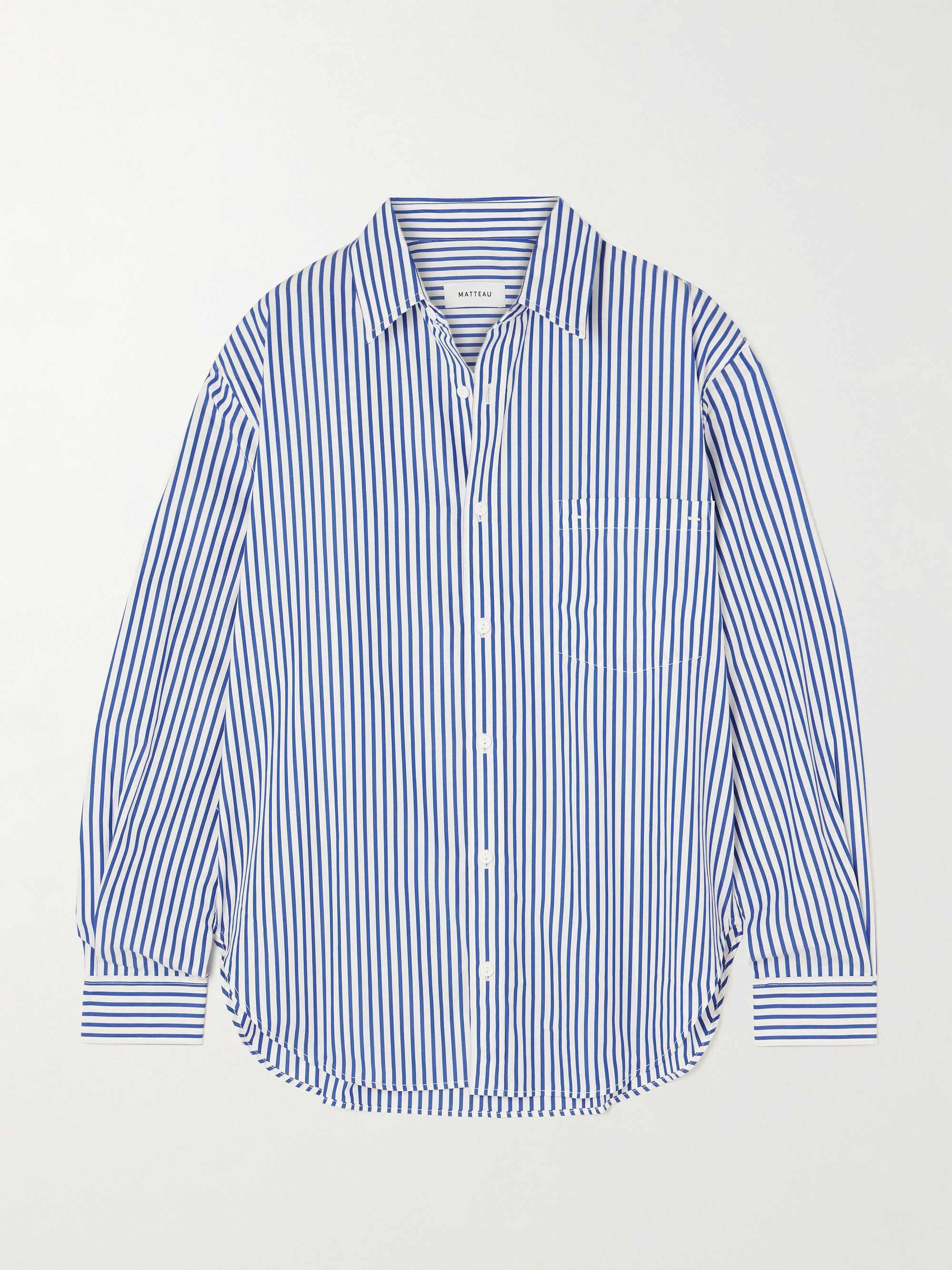 Matteau + NET SUSTAIN striped organic cotton-poplin shirt thumbnail